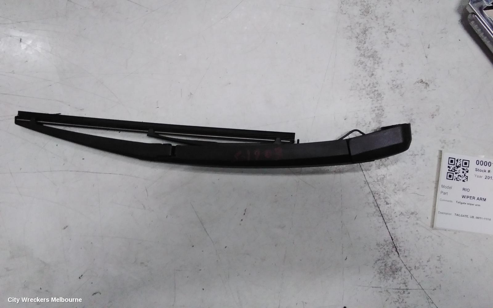 KIA RIO WIPER ARM, TAILGATE, UB, 08/2011 - 11/2016