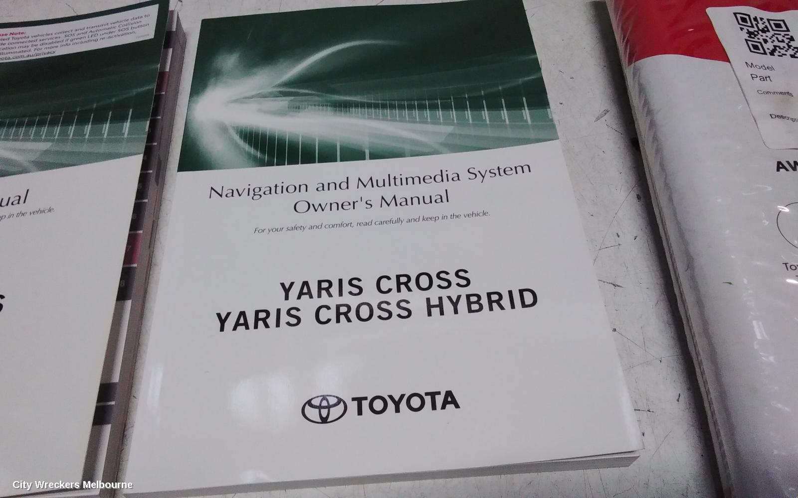 TOYOTA YARIS CROSS OWNERS HANDBOOK, XP210, 06/2020 ONWARDS