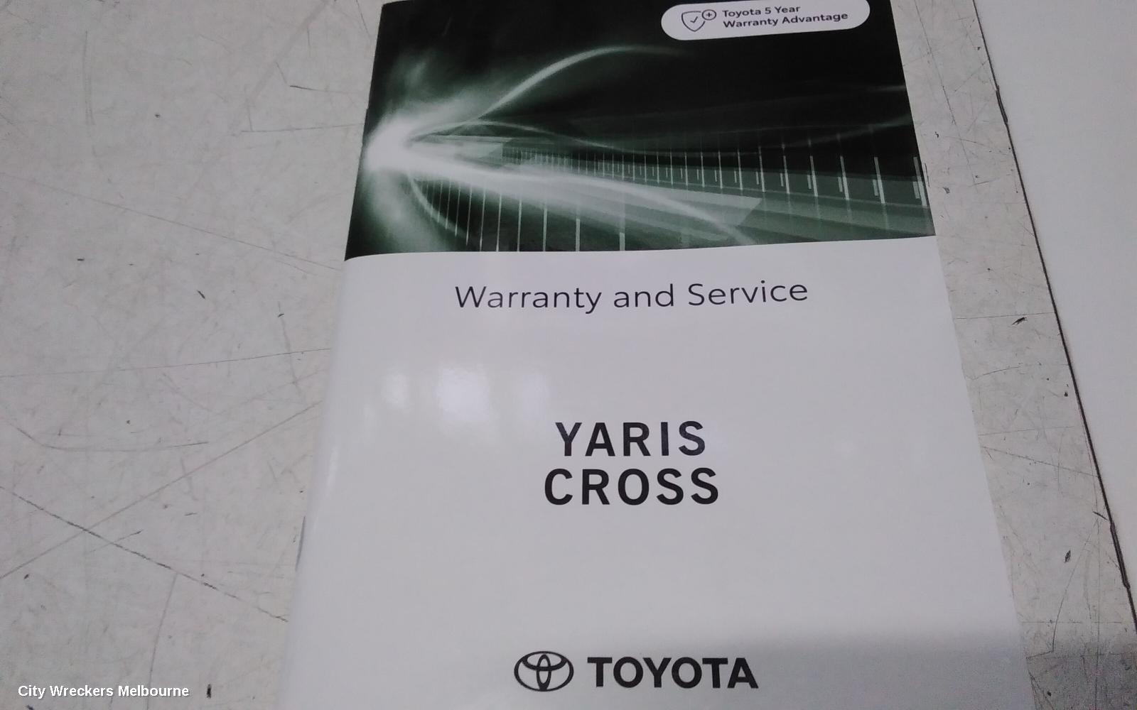 TOYOTA YARIS CROSS OWNERS HANDBOOK, XP210, 06/2020 ONWARDS