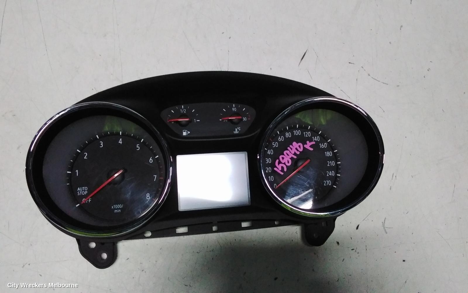 HOLDEN ASTRA INSTRUMENT CLUSTER, PETROL, AUTO T/M, BK, HATCH/WAGON, 09/2016 ONWARDS