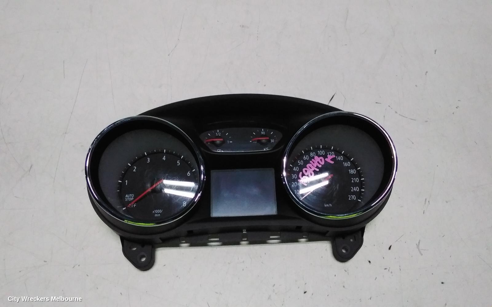 HOLDEN ASTRA INSTRUMENT CLUSTER, PETROL, AUTO T/M, BK, HATCH/WAGON, 09/2016 ONWARDS