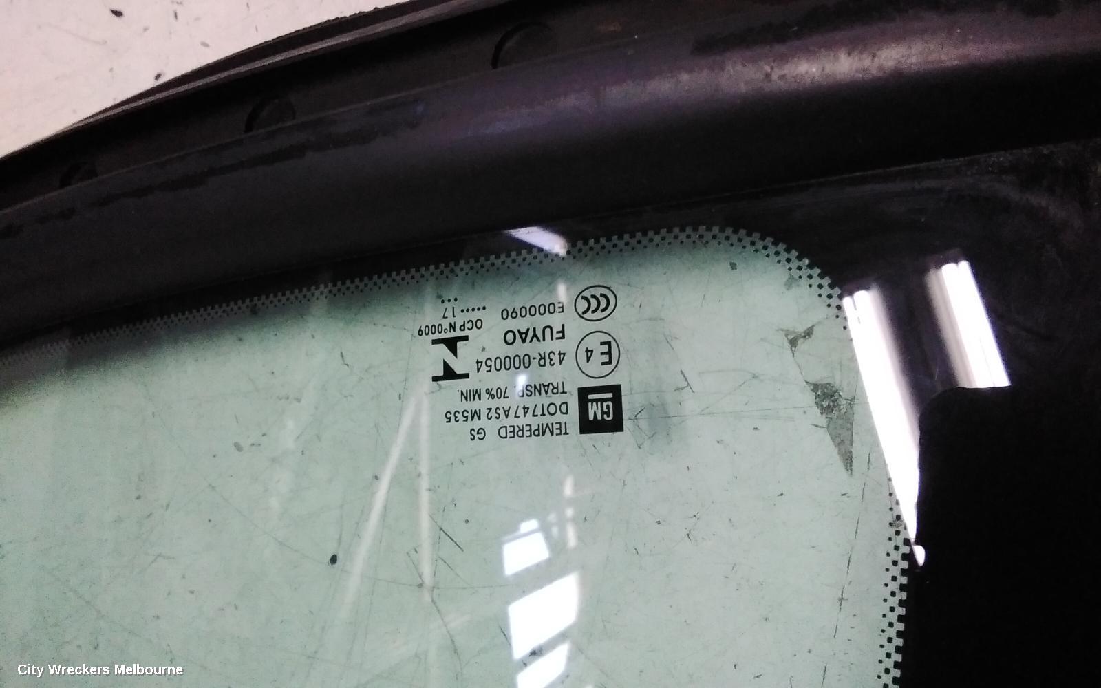 HOLDEN ASTRA RIGHT REAR 1/4 DOOR GLASS, BK, 5DR HATCH, 09/2016 ONWARDS