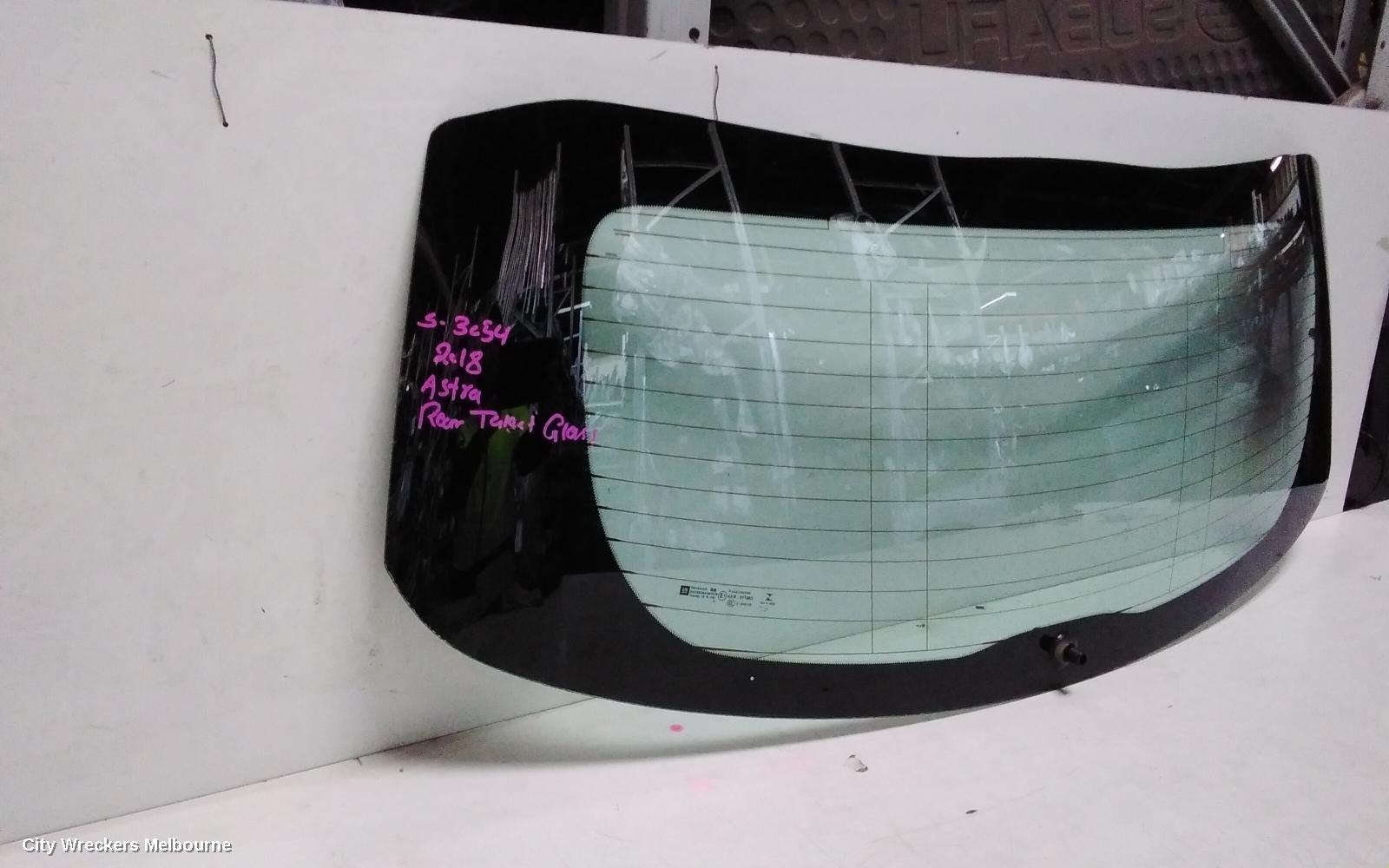 HOLDEN ASTRA REAR/TAILGATE GLASS, TAILGATE GLASS, BK, 5DR HATCH, 09/2016 ONWARDS