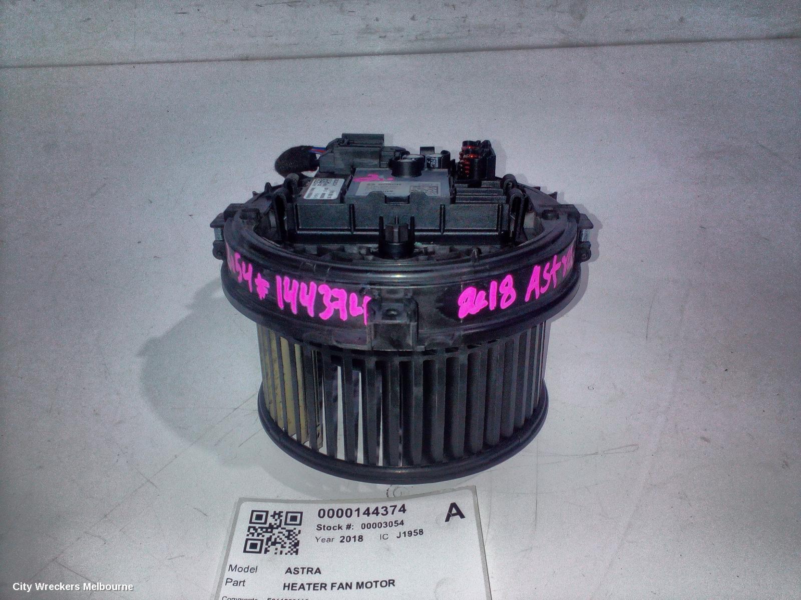 HOLDEN ASTRA HEATER FAN MOTOR, BK-BL, 09/2016 - 12/2020