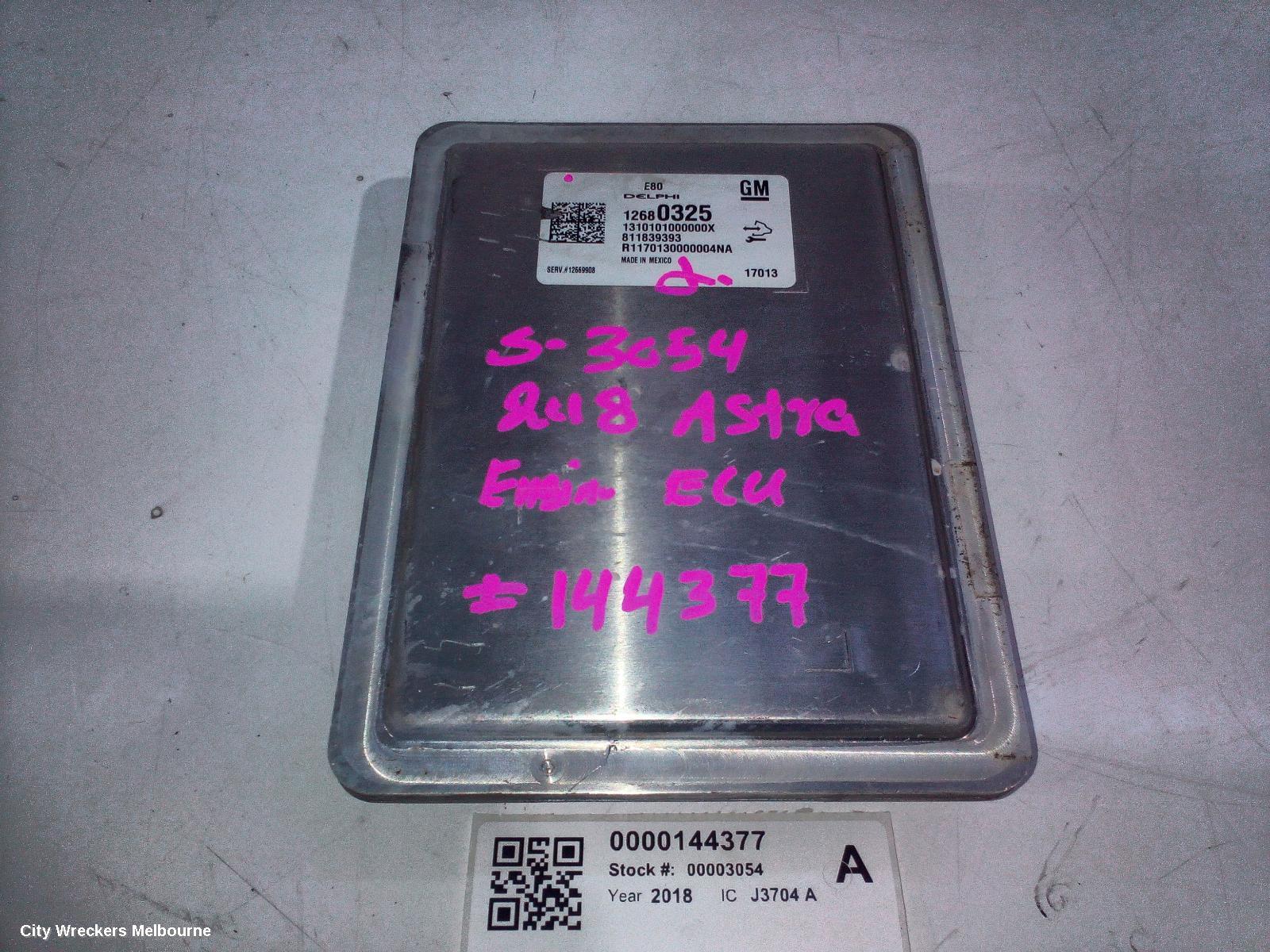 HOLDEN ASTRA ECU, ENGINE ECU, 1.4, PETROL, ECU ONLY, BK-BL, 09/2016 - 12/2020