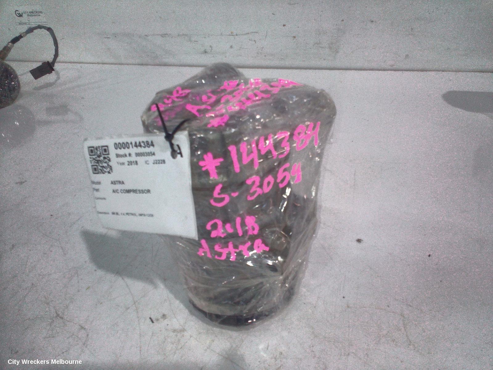 HOLDEN ASTRA A/C COMPRESSOR, BK-BL, 1.4, PETROL, 09/2016 - 12/2020