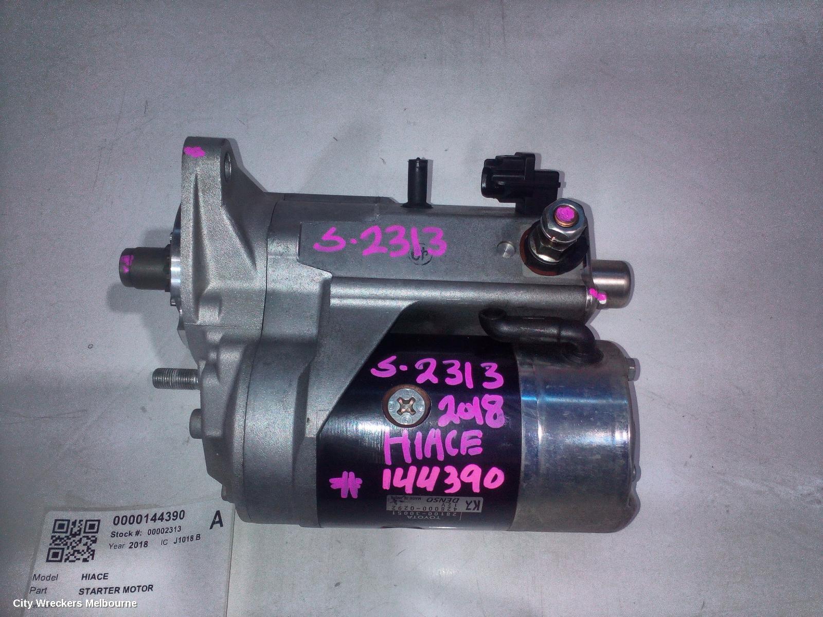 TOYOTA HIACE STARTER, DIESEL, 3.0, 1KD-FTV, TURBO, AUTO T/M TYPE, KDH, 09/2006 - 04/2019