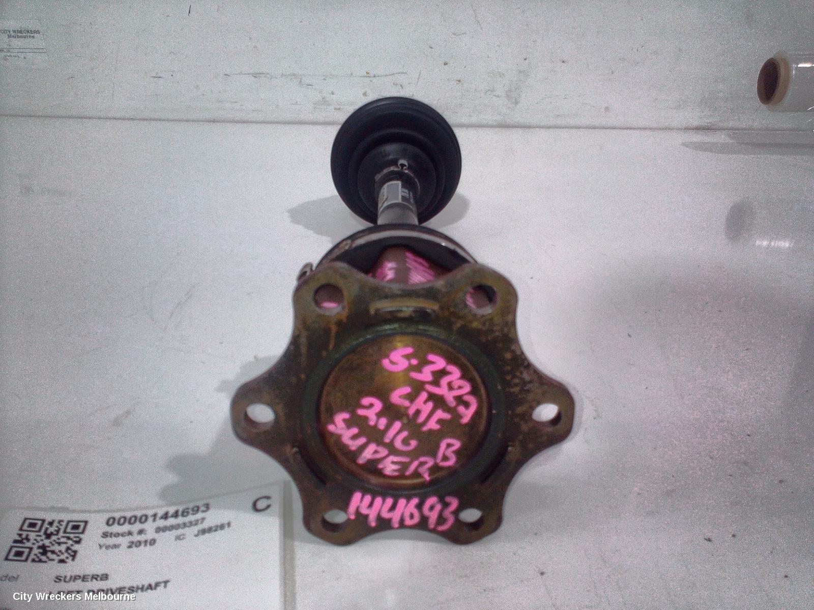 SKODA SUPERB LEFT DRIVESHAFT, FRONT, FWD, 3T, 03/2009 - 12/2015