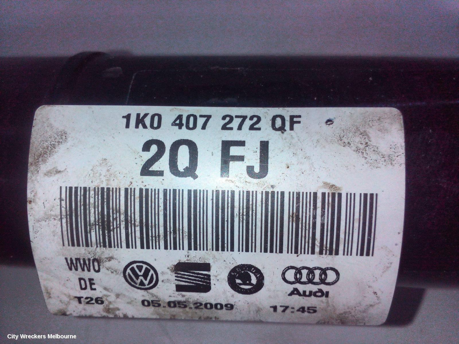 SKODA SUPERB RIGHT DRIVESHAFT, FRONT, FWD, 3T, 03/2009 - 12/2015