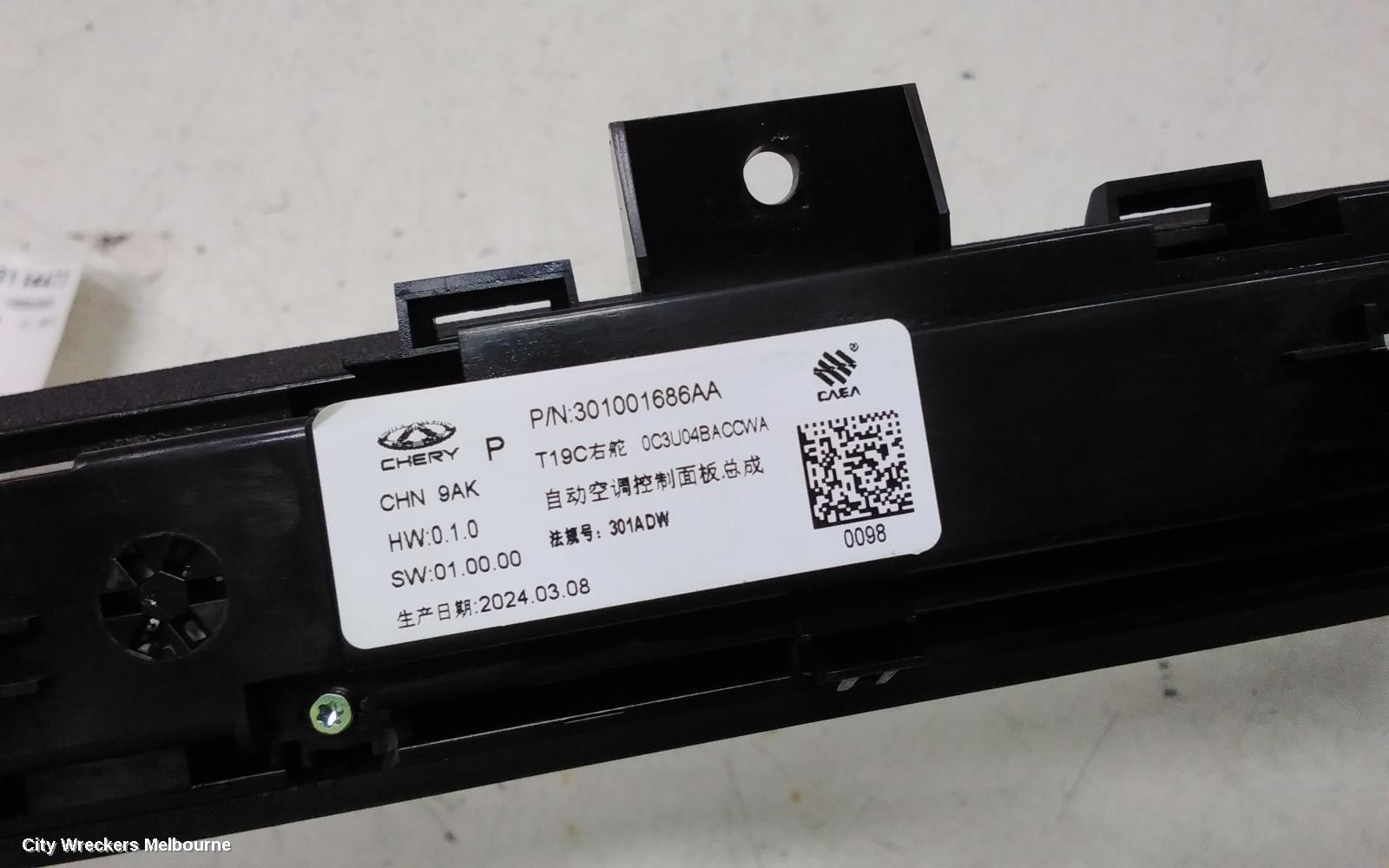 CHERY OMODA 5 HEATER/AC CONTROLS, T34/T19C, 12/2022 ONWARDS