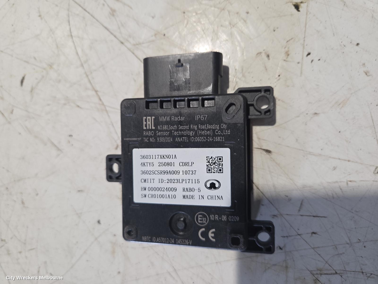 HAVAL H6, B01/B03, 02/2021 ONWARDS, RHR BLIND SPOT SENSOR - 3603117XKN01A: 144476