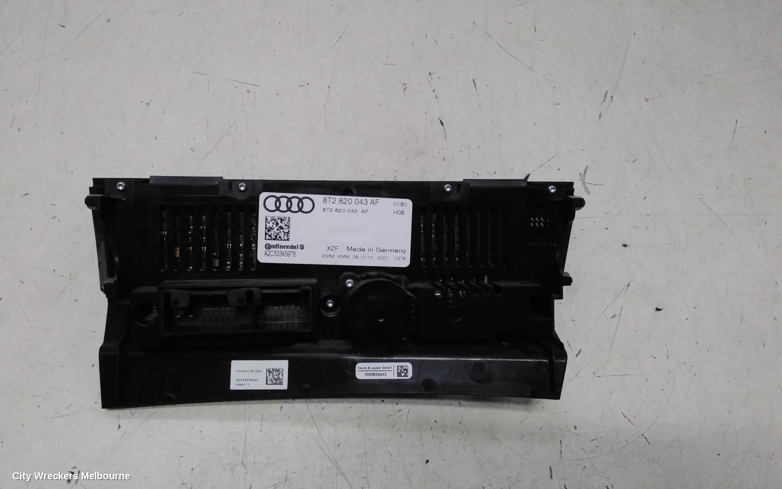AUDI A4 HEATER/AC CONTROLS, SINGLE ZONE CLIMATE CONTROL, B8 8K, NON HEATED TYPE, 02/2008 - 06/2012