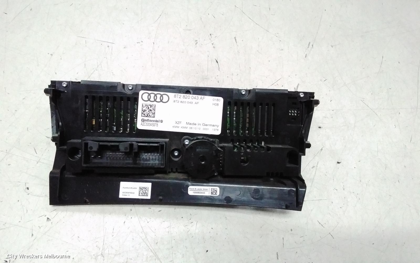 AUDI A4 HEATER/AC CONTROLS, SINGLE ZONE CLIMATE CONTROL, B8 8K, NON HEATED TYPE, 02/2008 - 06/2012