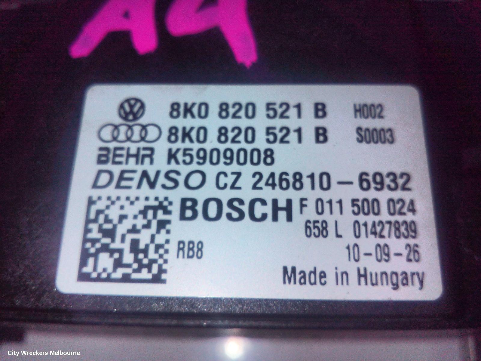 AUDI A4 FAN SPEED RESISTOR, B8 8K, 02/2008 - 01/2016
