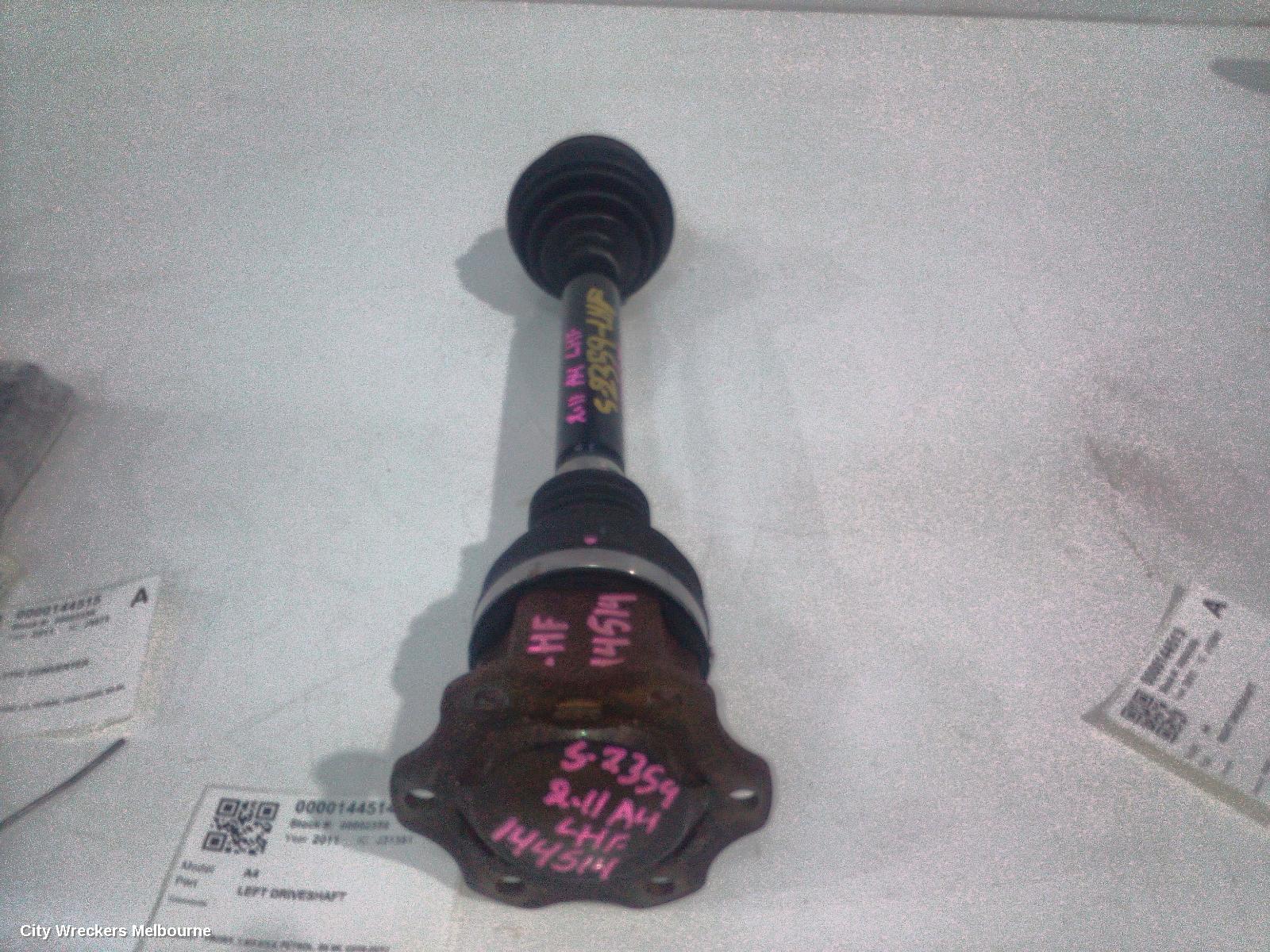 AUDI A4 LEFT DRIVESHAFT, FRONT, 1.8/2.0/3.0, PETROL, B8 8K, 02/2008 - 06/2012