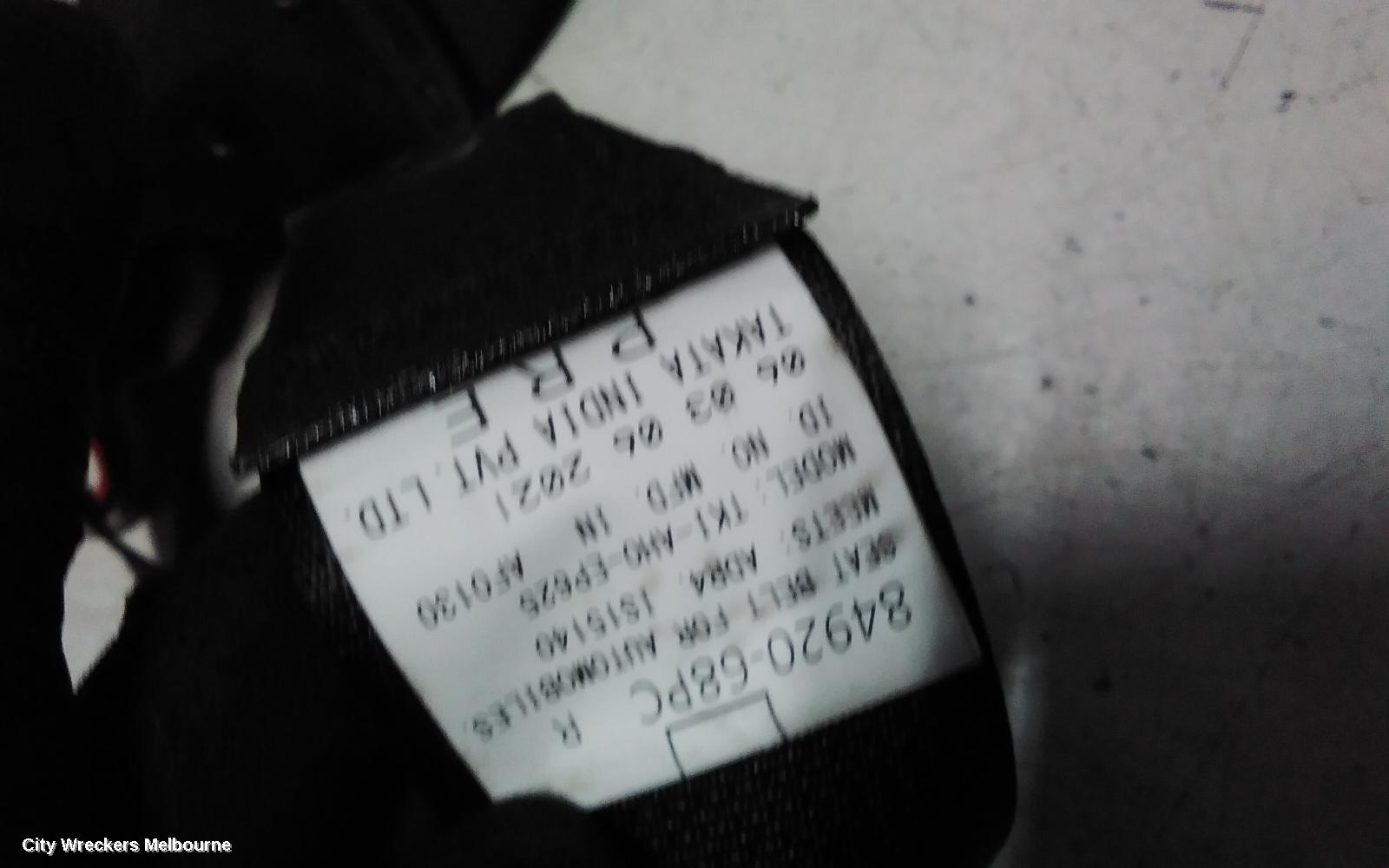 SUZUKI BALENO SEATBELT/STALK, RH FRONT, SEAT BELT ONLY (NO STALK), EW, 04/2016 - 12/2022