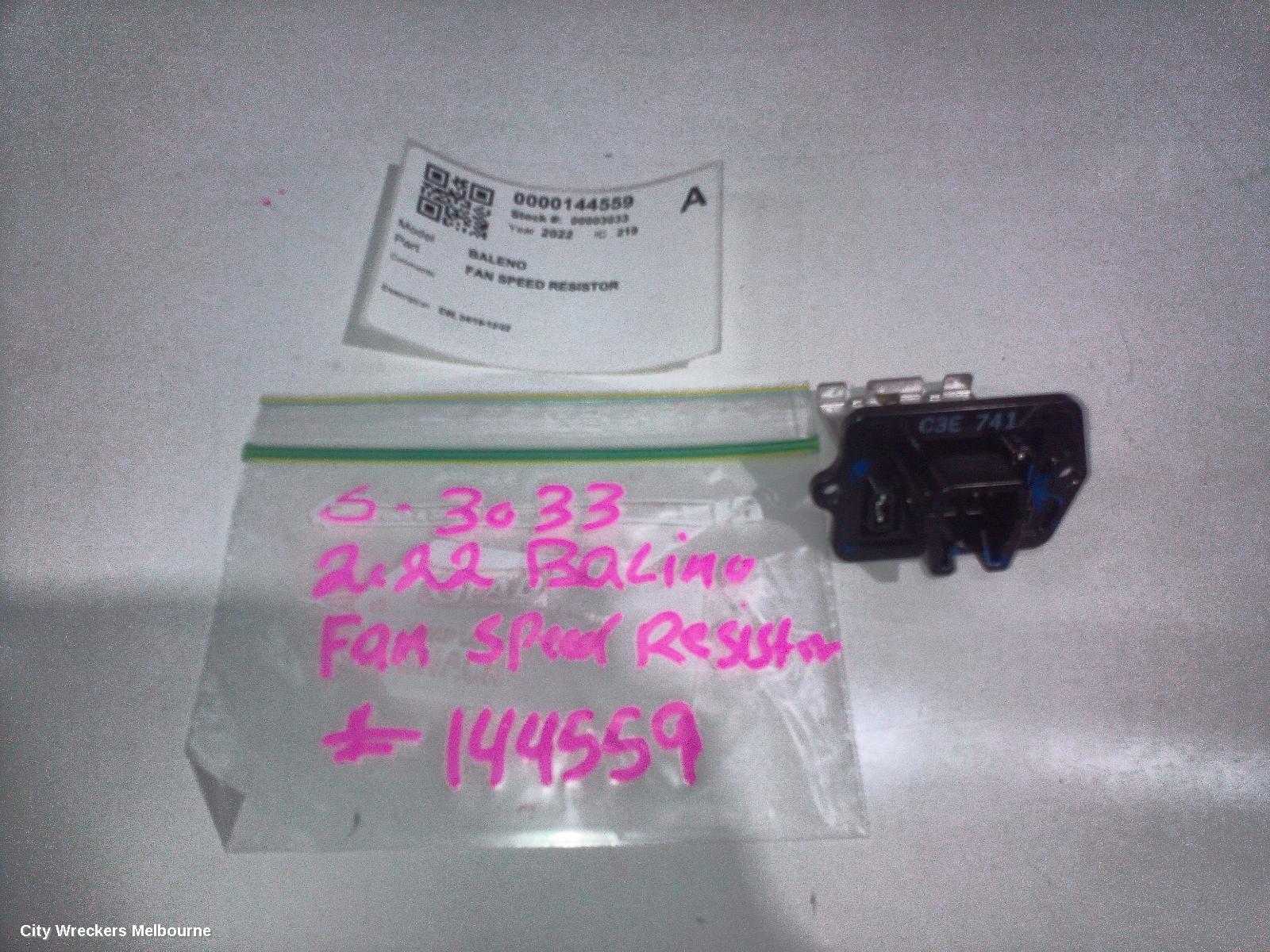 SUZUKI BALENO FAN SPEED RESISTOR, EW, 04/2016 - 12/2022