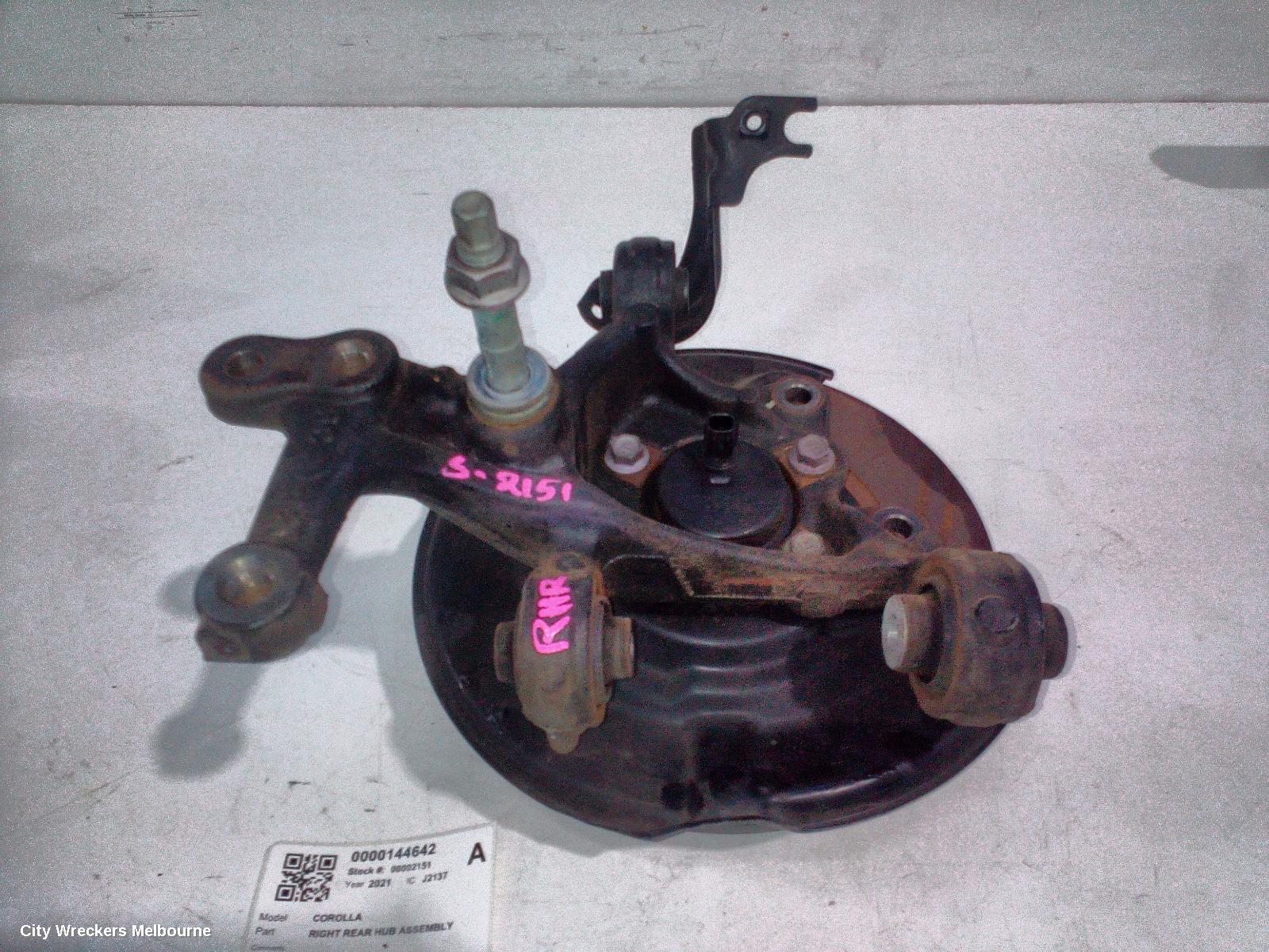TOYOTA COROLLA RIGHT REAR HUB ASSEMBLY, E210, AISIN BRAND, 07/2018 ONWARDS