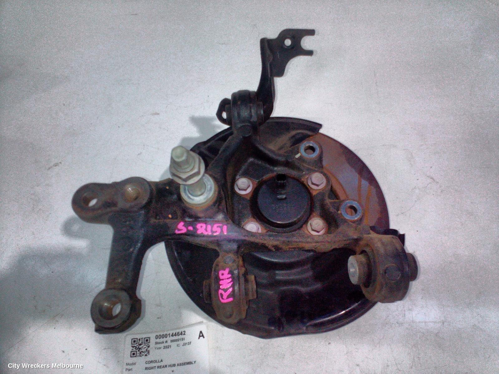 TOYOTA COROLLA RIGHT REAR HUB ASSEMBLY, E210, AISIN BRAND, 07/2018 ONWARDS