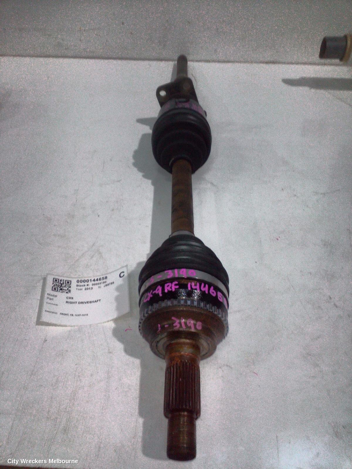 MAZDA CX9 RIGHT DRIVESHAFT, FRONT, TB, 12/2007 - 12/2015