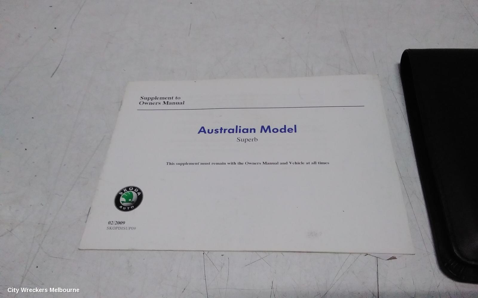 SKODA SUPERB OWNERS HANDBOOK, 3T, 03/2009 - 12/2015