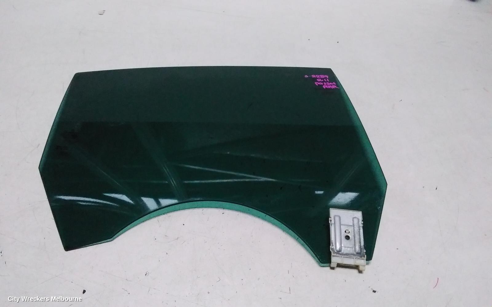 VOLKSWAGEN PASSAT RIGHT REAR DOOR WINDOW, 3CC, SEDAN, 08/2008 - 12/2016