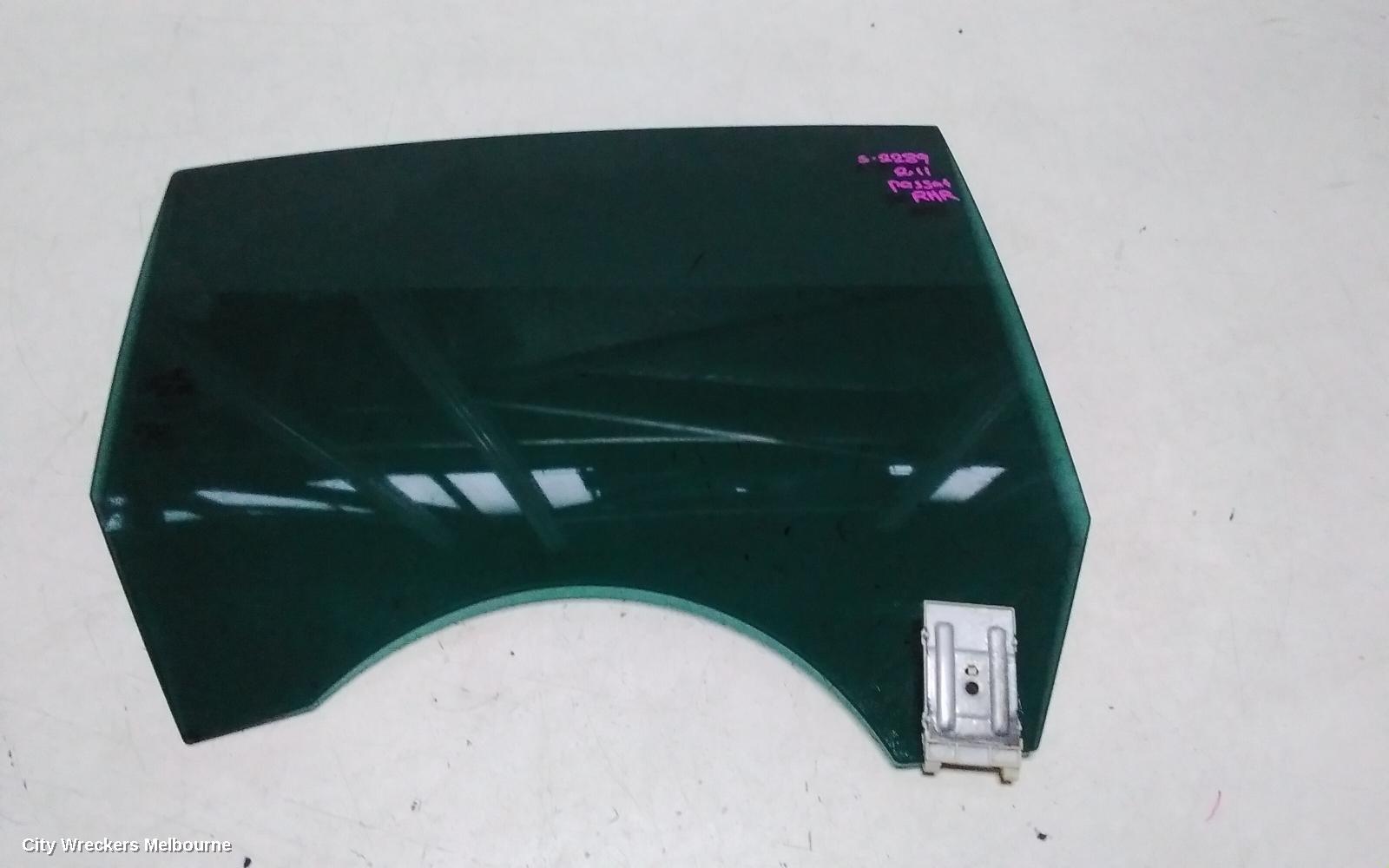VOLKSWAGEN PASSAT RIGHT REAR DOOR WINDOW, 3CC, SEDAN, 08/2008 - 12/2016