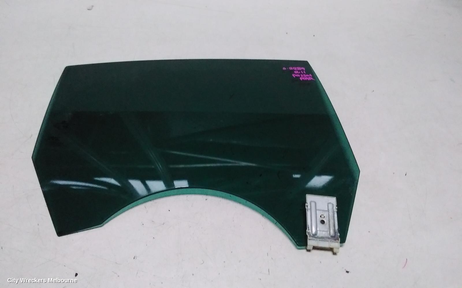 VOLKSWAGEN PASSAT RIGHT REAR DOOR WINDOW, 3CC, SEDAN, 08/2008 - 12/2016