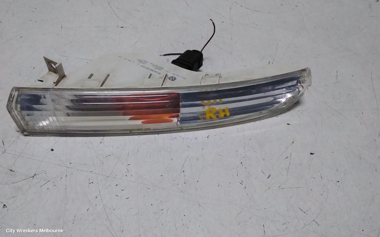 VOLKSWAGEN PASSAT RIGHT INDICATOR/FOG/SIDE, BUMPER FOGLAMP, 3C/MK6 B7, SEDAN/WAGON/ALLTRACK, W/ DAYTIME RUNNING LAMP, 09/2010 - 05/2015