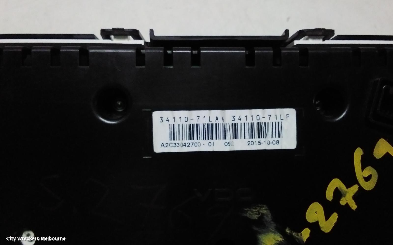 NISSAN PULSAR INSTRUMENT CLUSTER, PETROL, 1.8, AUTO T/M, ST, B17, 12/2012 - 12/2017