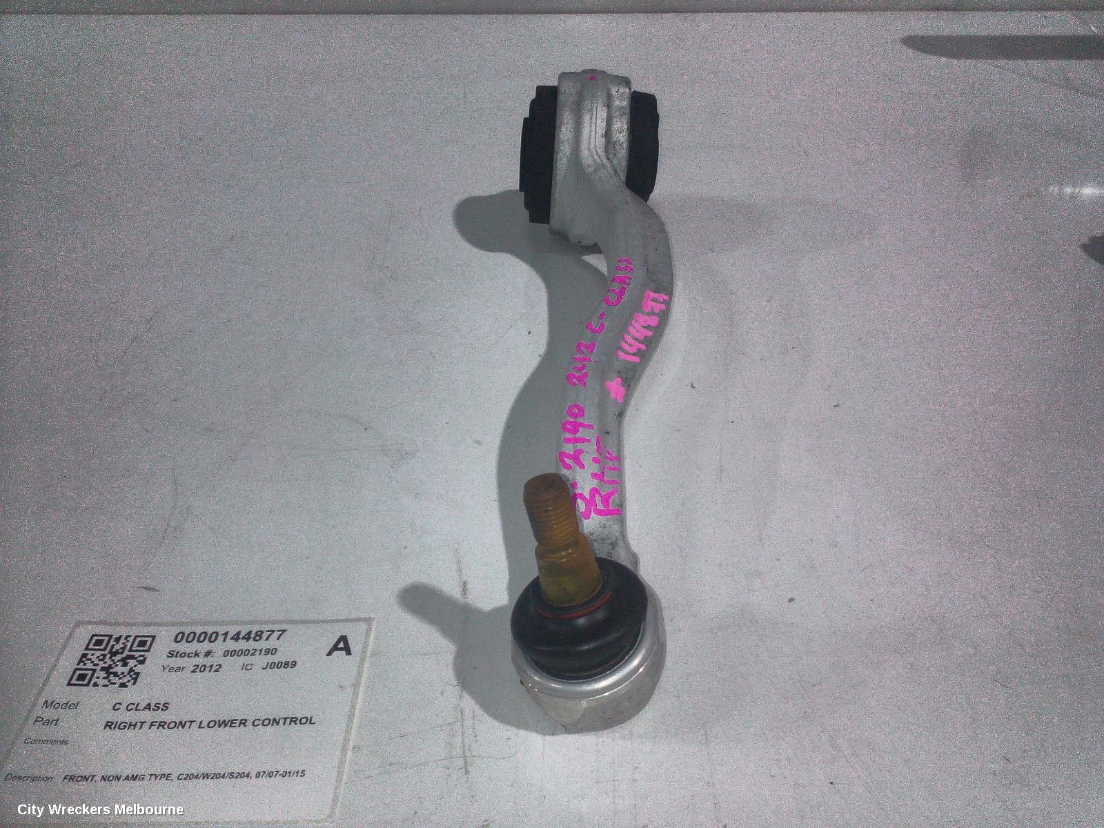 MERCEDES C CLASS RIGHT FRONT LOWER CONTROL ARM, FRONT, NON AMG TYPE, C204/W204/S204, 07/2007 - 01/2015