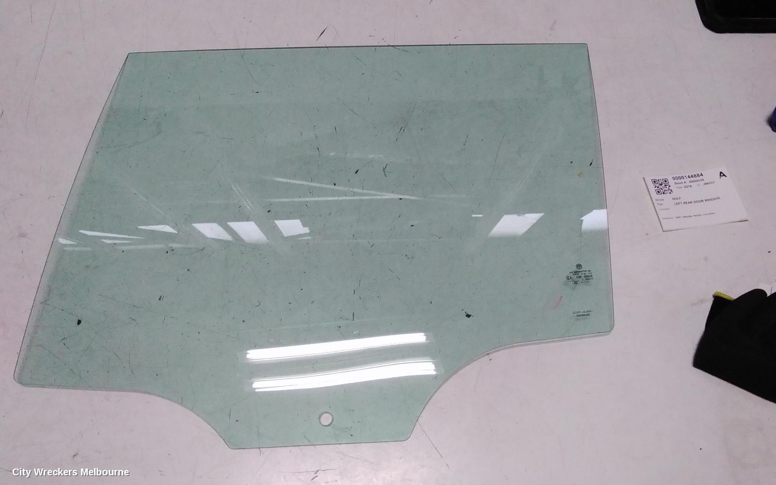 VOLKSWAGEN GOLF LEFT REAR DOOR WINDOW, GEN 7, WAGON, TINTED, 11/2012 - 08/2020
