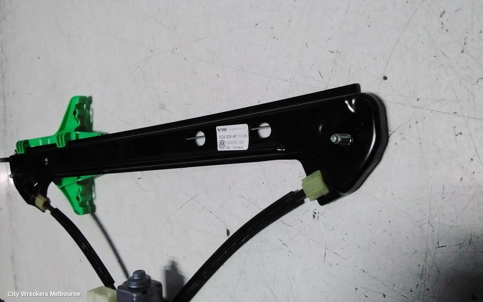 VOLKSWAGEN GOLF LEFT REAR WND REG/MOTOR, GEN 7, 5DR HATCH, DOOR REG ASSY (REG AND MOTOR), 11/2012 - 08/2020