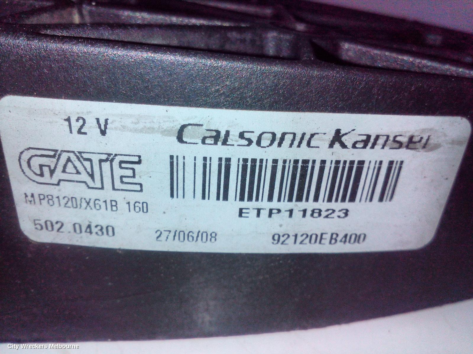 NISSAN NAVARA FAN, D40 (VIN VSK), A/C FAN, 2.5, YD25, DIESEL, 09/2005 - 08/2015