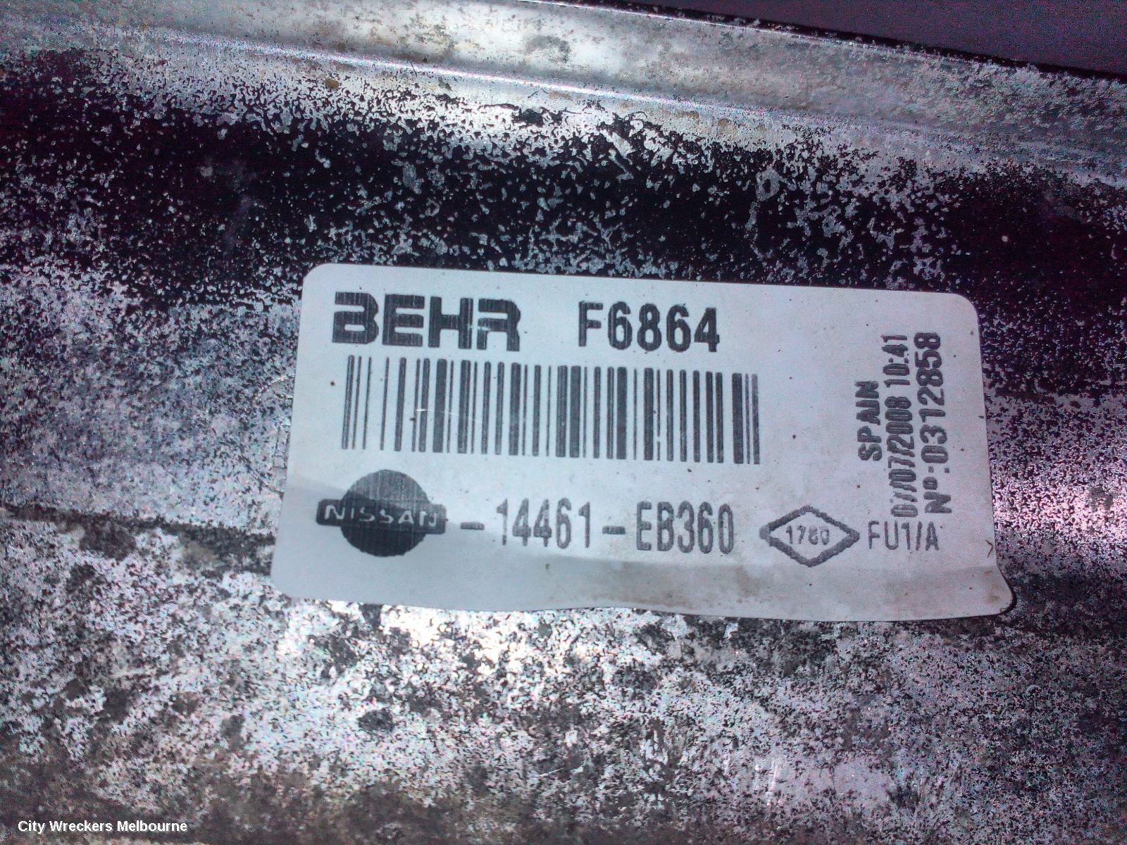 NISSAN NAVARA INTERCOOLER, D40, DIESEL, 2.5, YD25, 09/2005 - 08/2015
