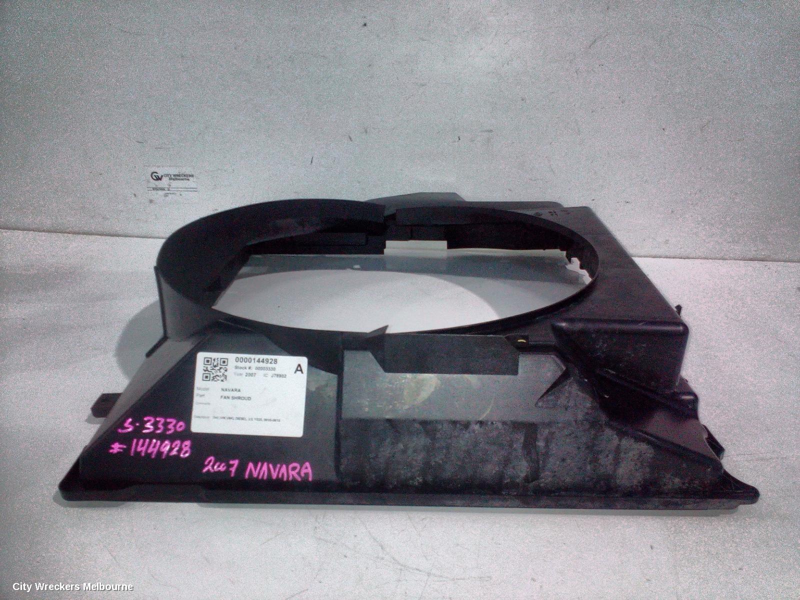 NISSAN NAVARA FAN SHROUD, D40 (VIN VSK), DIESEL, 2.5, YD25, 09/2005 - 08/2015