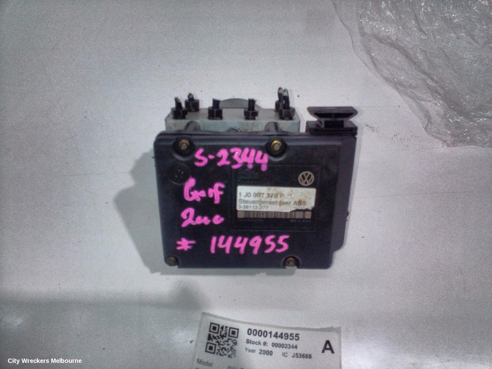VOLKSWAGEN GOLF ABS PUMP/MODULATOR, GEN 4, ON MOTOR P/N 1J0614117D, 09/1998 - 06/2004