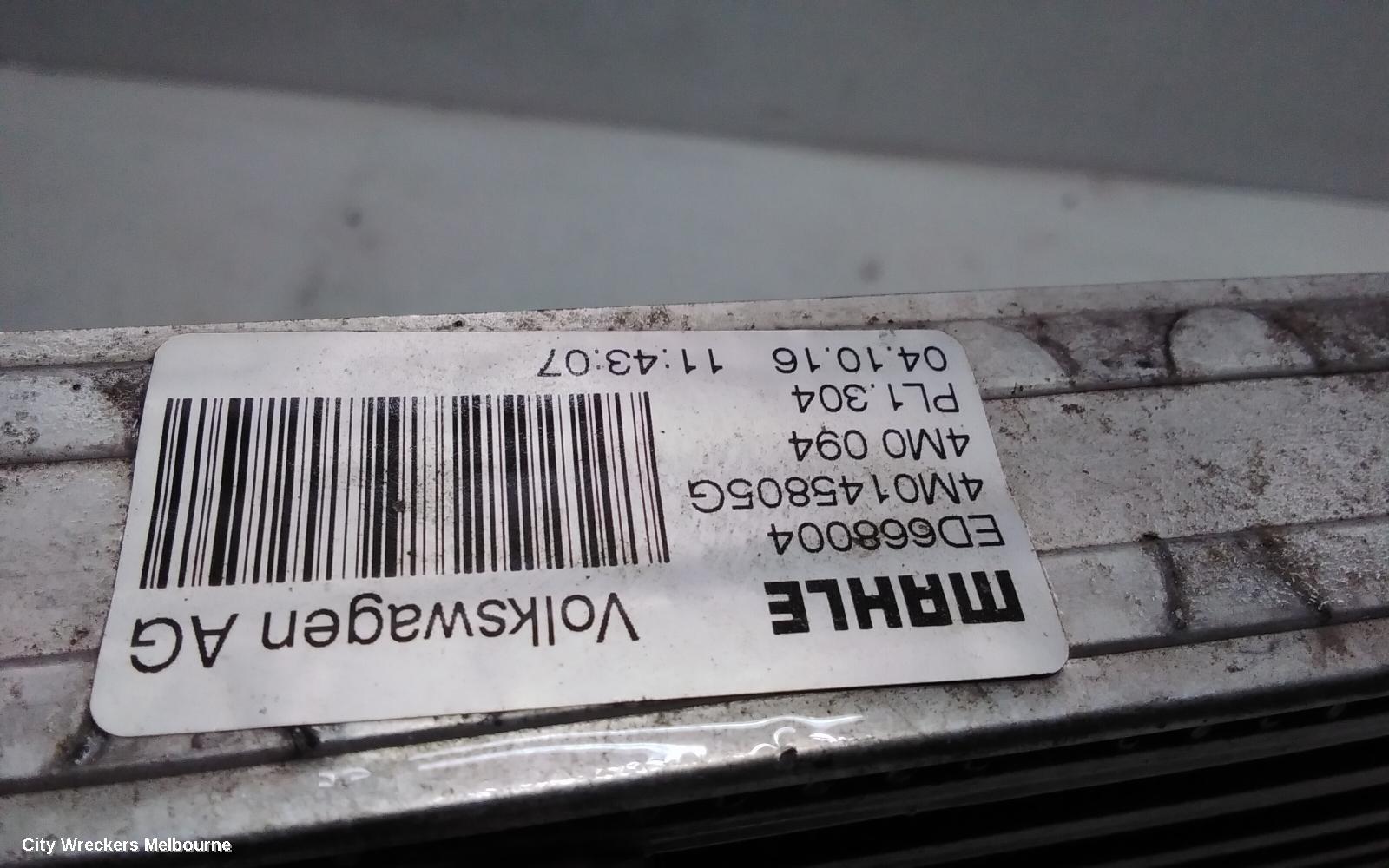 AUDI Q7 INTERCOOLER, DIESEL, 3.0, CZZA/CRTC CODE, 4M, 09/2015 - 03/2020