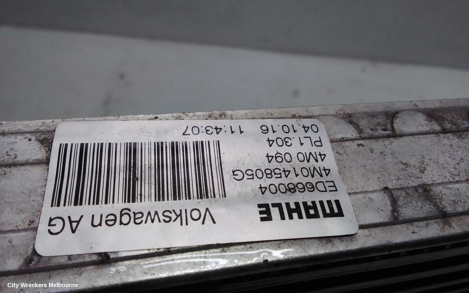 AUDI Q7 INTERCOOLER, DIESEL, 3.0, CZZA/CRTC CODE, 4M, 09/2015 - 03/2020