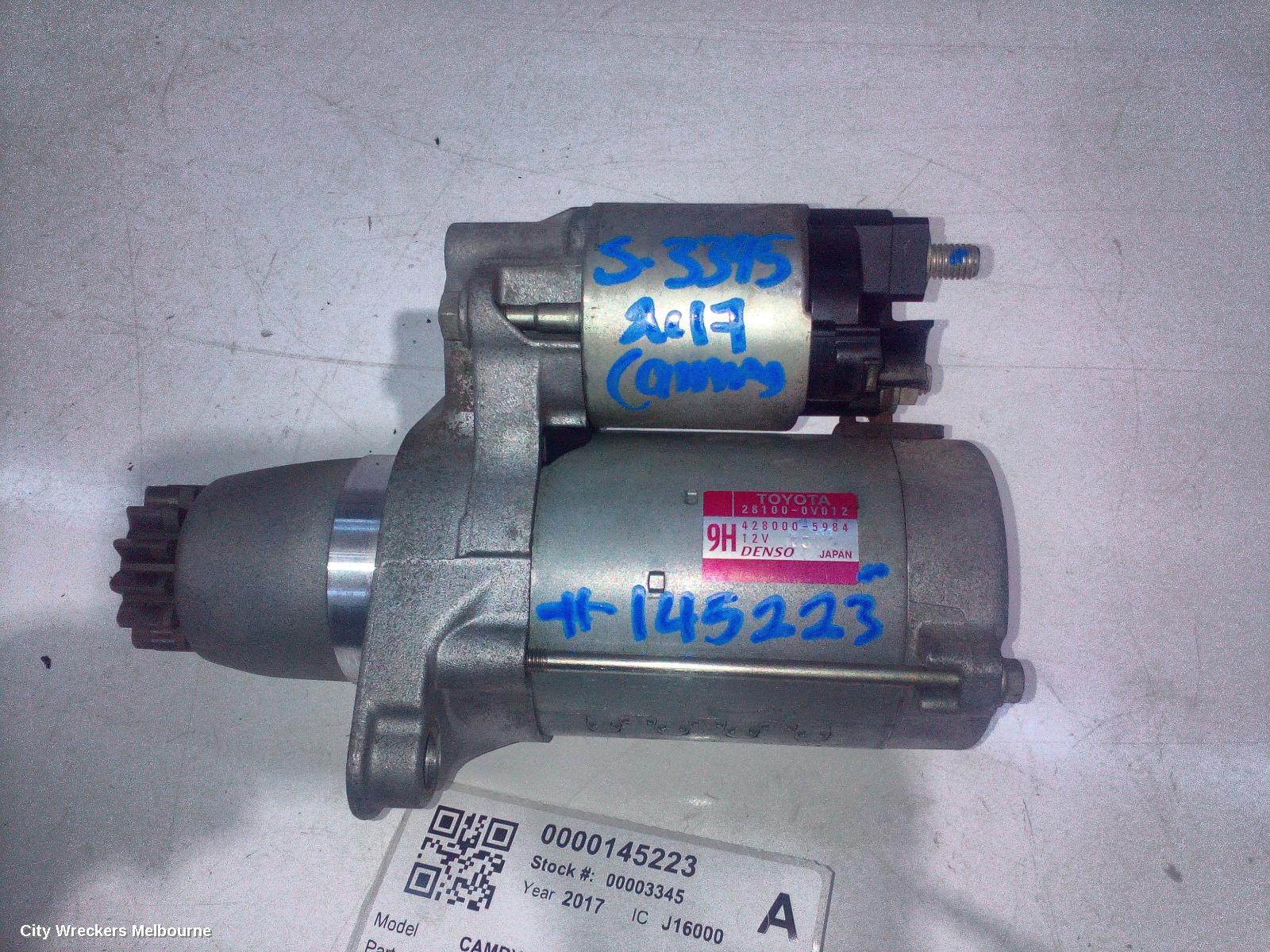 TOYOTA CAMRY STARTER, PETROL, 2.5, 2AR-FE, ASV50, 11/2011 - 10/2017