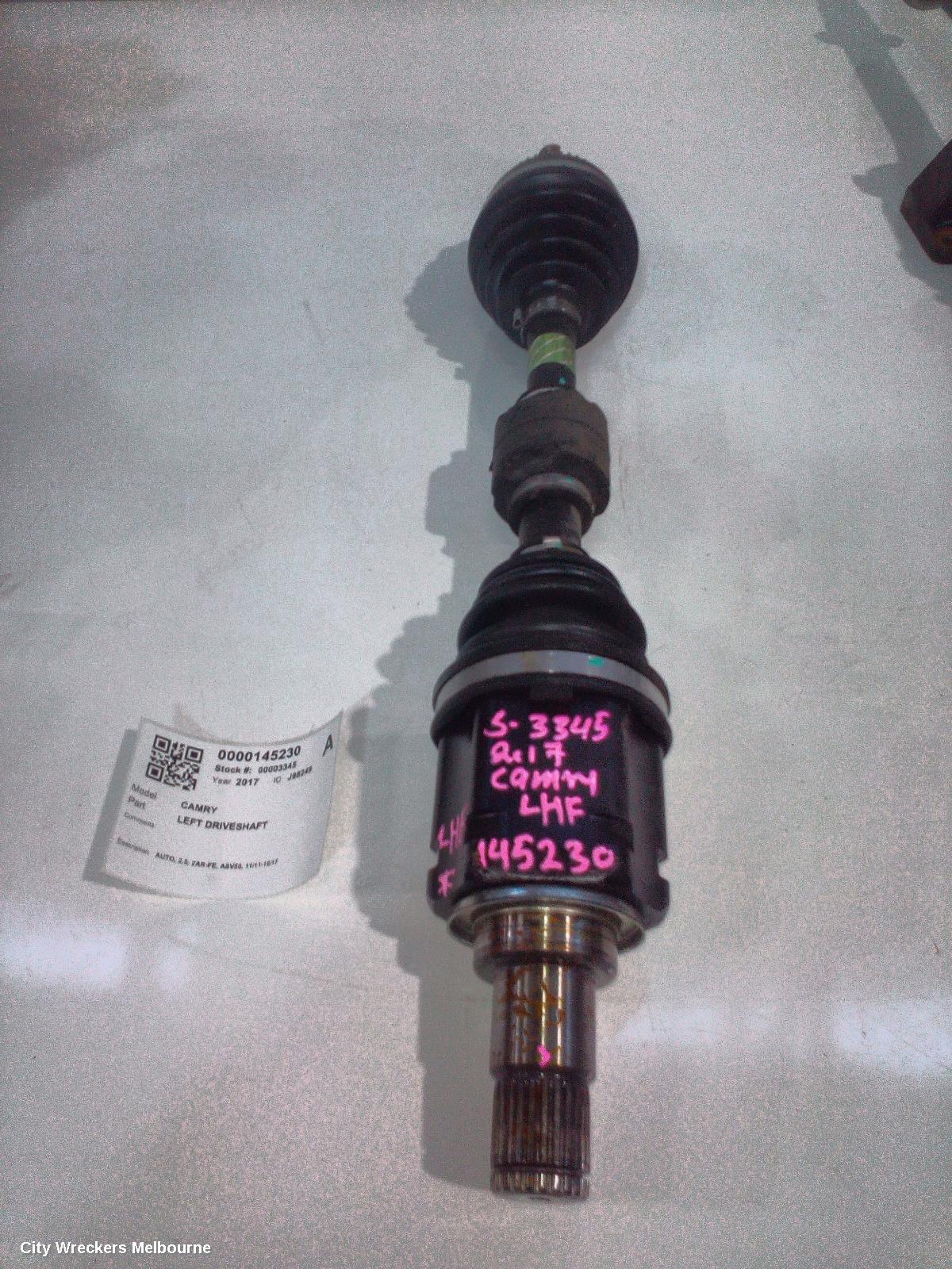 TOYOTA CAMRY LEFT DRIVESHAFT, AUTO, 2.5, 2AR-FE, ASV50, 11/2011 - 10/2017