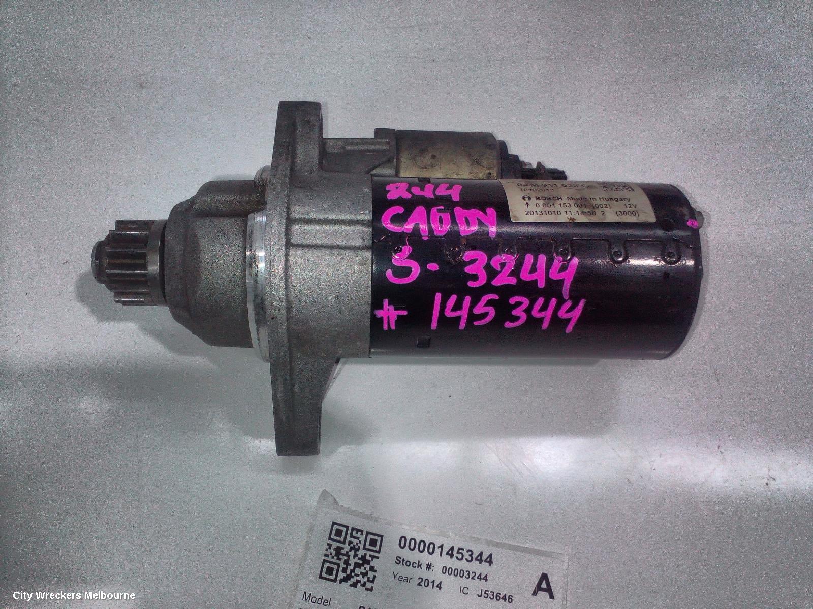 VOLKSWAGEN CADDY STARTER, DIESEL, 1.6, AUTO T/M, BOSCH, W/ START/STOP TYPE, 2K, 08/2010 - 06/2015