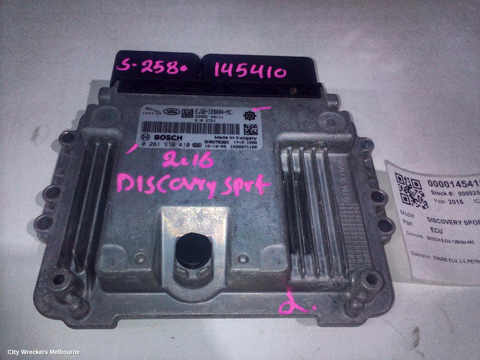 LAND ROVER DISCOVERY SPORT ECU, ENGINE ECU, 2.0, PETROL, ECU ONLY, L550, 01/2015 ONWARDS