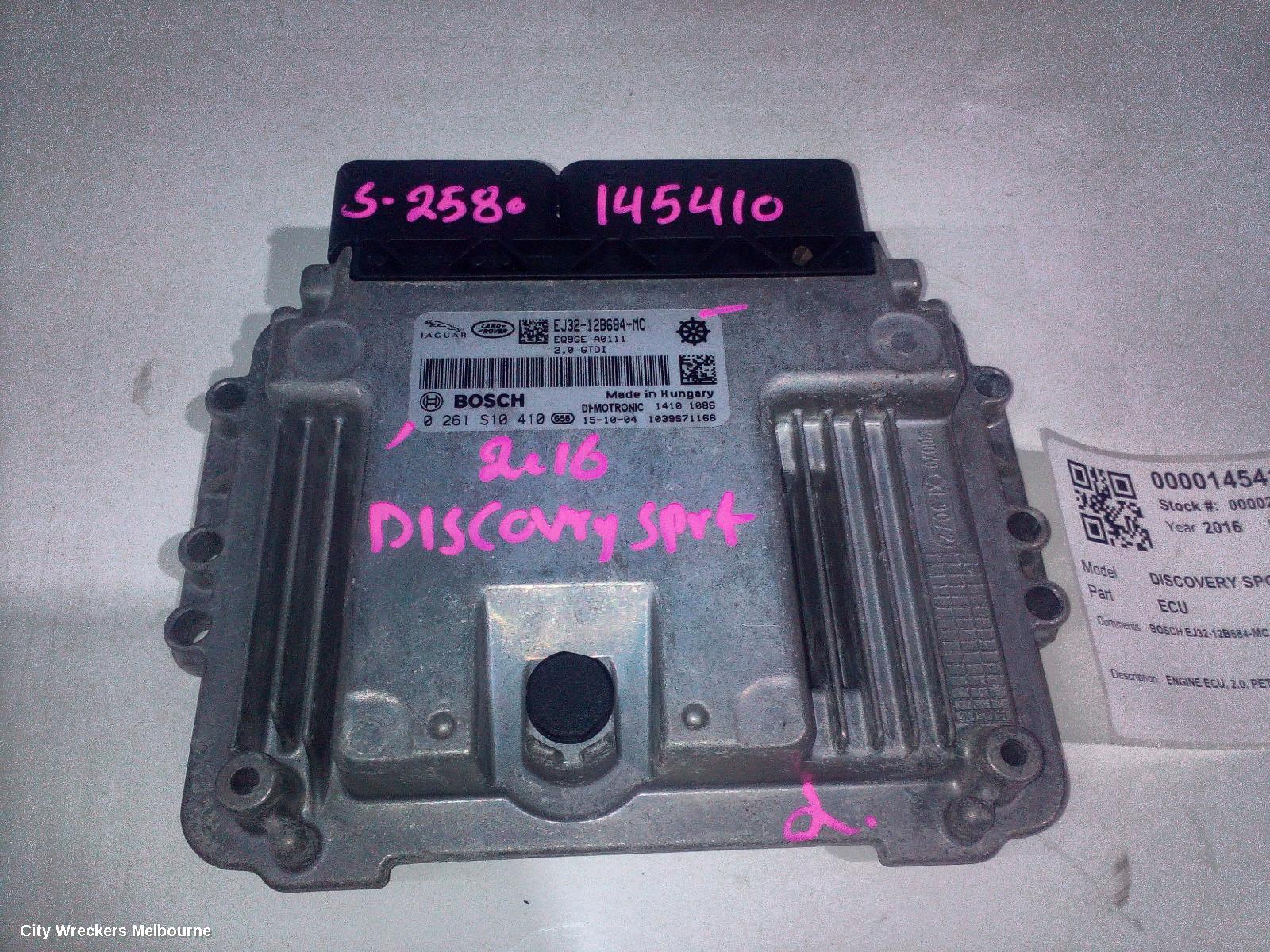 LAND ROVER DISCOVERY SPORT ECU, ENGINE ECU, 2.0, PETROL, ECU ONLY, L550, 01/2015 ONWARDS