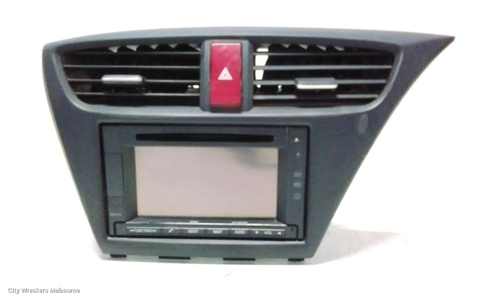 HONDA CIVIC RADIO/CD/DVD/SAT/TV, CONTROL/HEAD UNIT, 9TH GEN, HATCH, NON CD RDS TYPE, 02/2012 - 03/2015