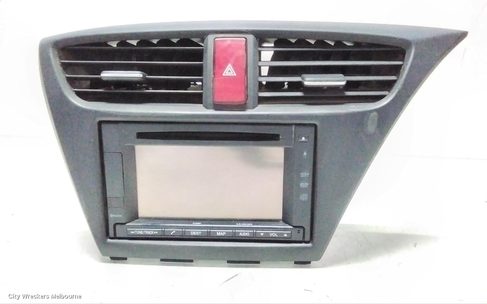 HONDA CIVIC RADIO/CD/DVD/SAT/TV, CONTROL/HEAD UNIT, 9TH GEN, HATCH, NON CD RDS TYPE, 02/2012 - 03/2015