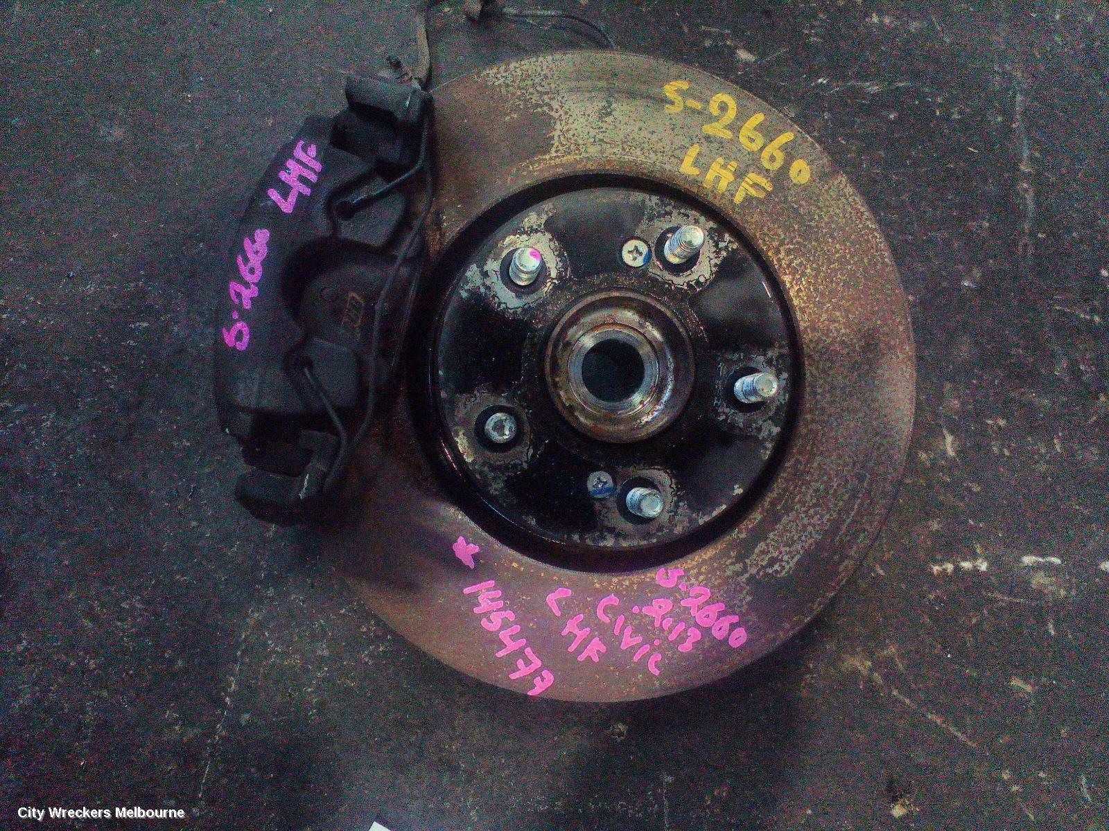 HONDA CIVIC LEFT FRONT HUB ASSEMBLY, 9TH GEN, HATCH, 1.8, AUTO T/M, 06/2012 - 04/2016