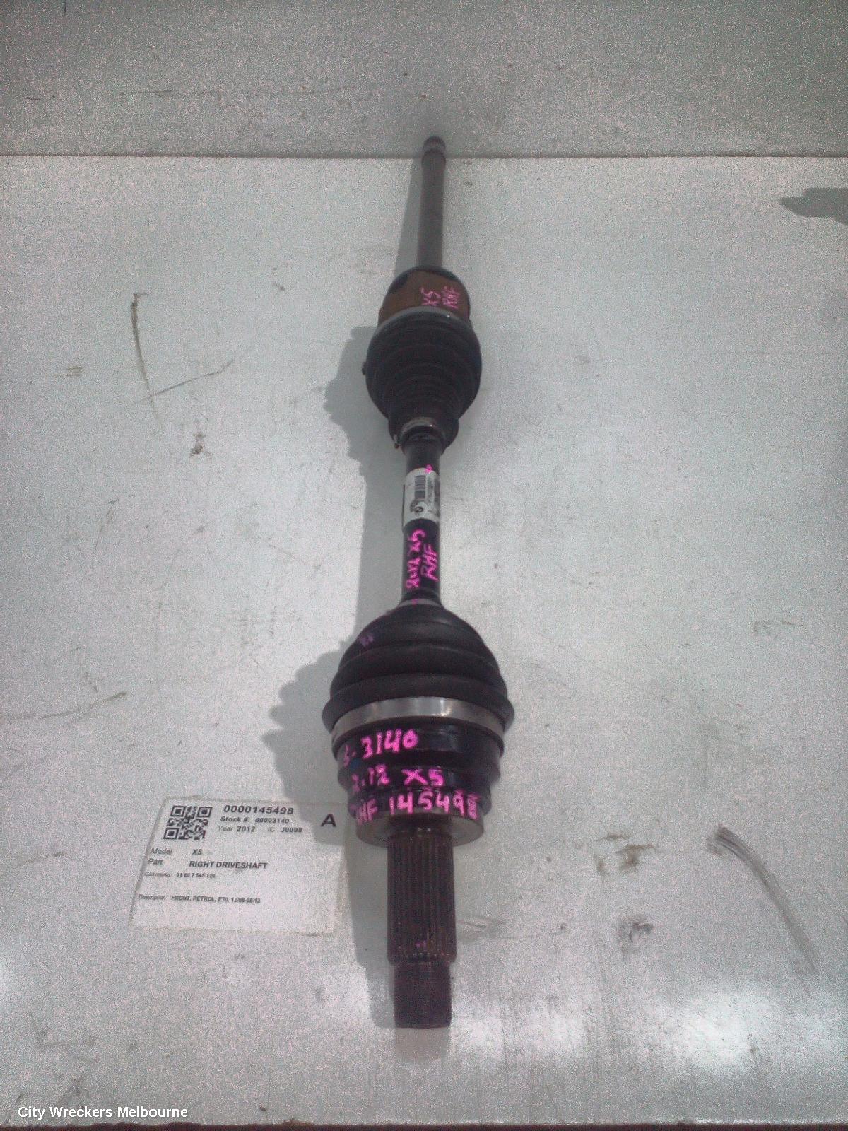 BMW X5 RIGHT DRIVESHAFT, FRONT, PETROL, E70, 12/2006 - 08/2013