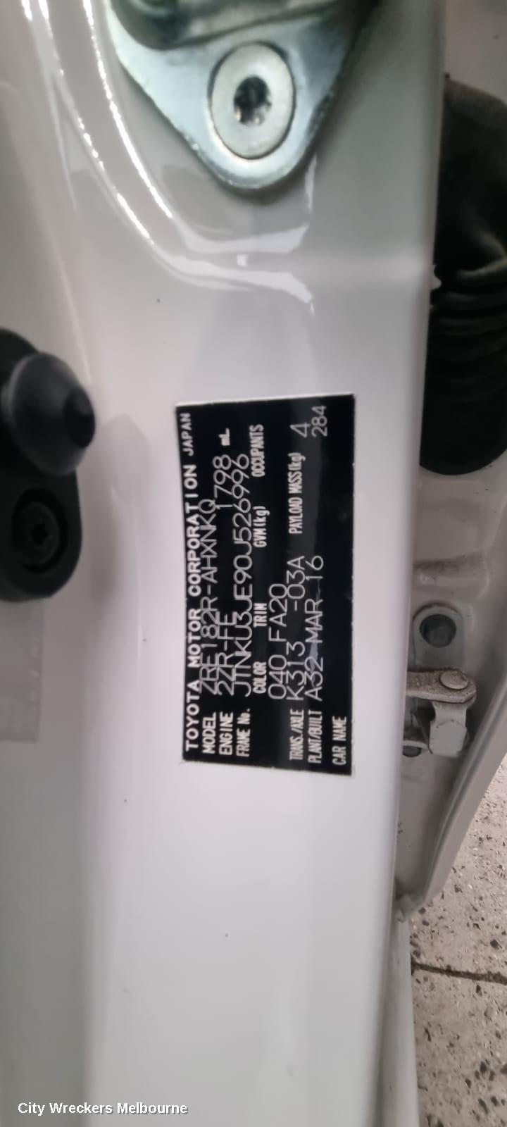 TOYOTA COROLLA REAR GARNISH, TAILGATE LAMP (RH SIDE), ZRE182R/ZWE186R, HATCH, 03/2015 - 06/2018