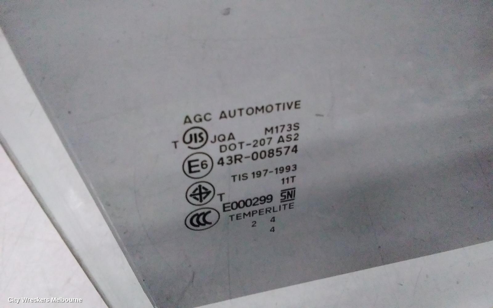 MITSUBISHI MIRAGE RIGHT FRONT DOOR WINDOW, LA-LB, 12/2012 - 12/2024